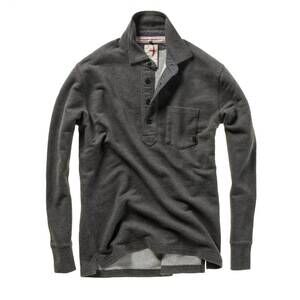 NEW RELWEN men's frenchloop polo in dark grey heather
